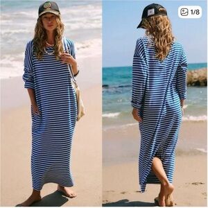 Free People Free-est Tivoli Striped Cotton Dress